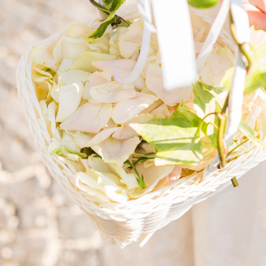 Flower Girl Basket with Fresh Petals