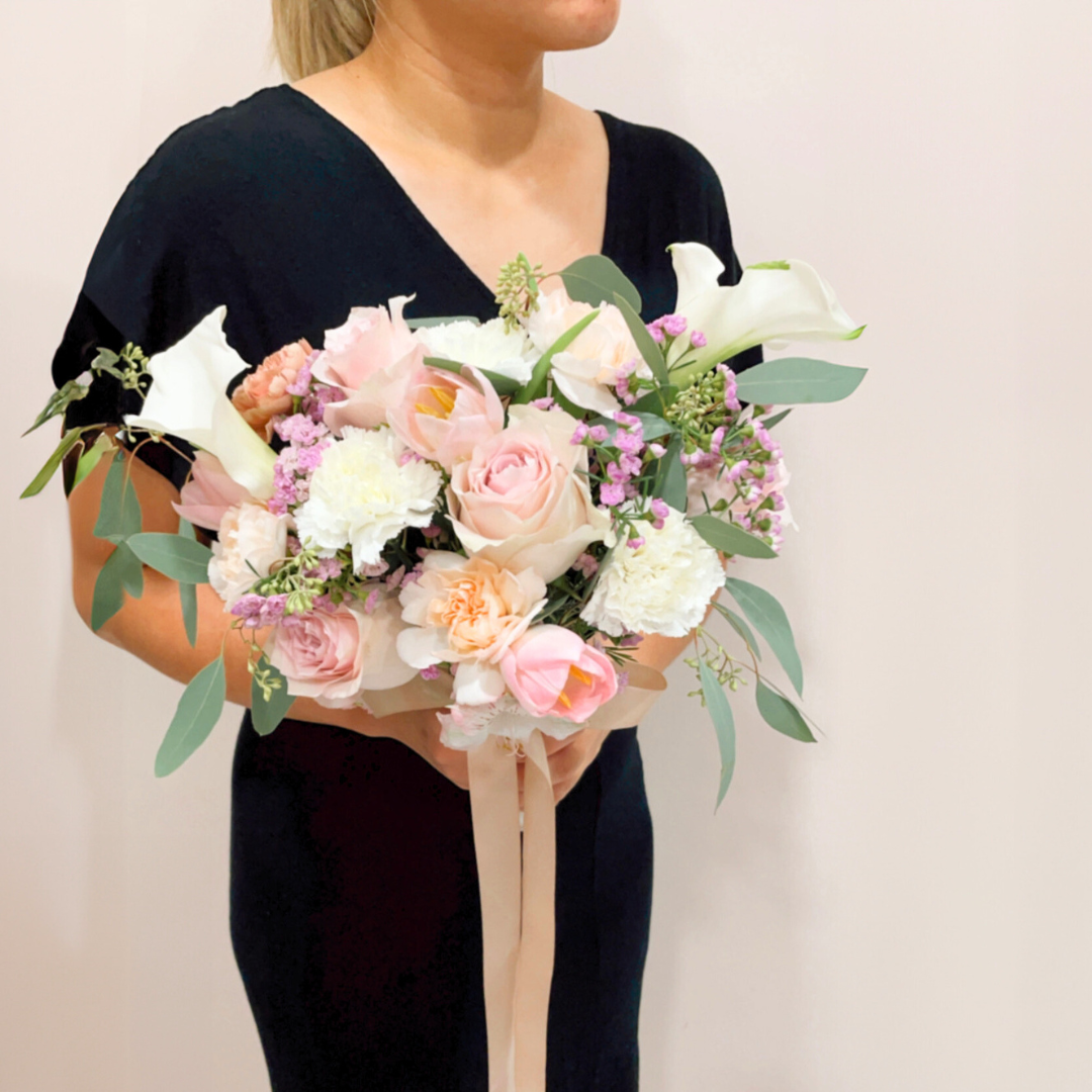 Sweet Pink Tulip Mix Bridal Bouquet