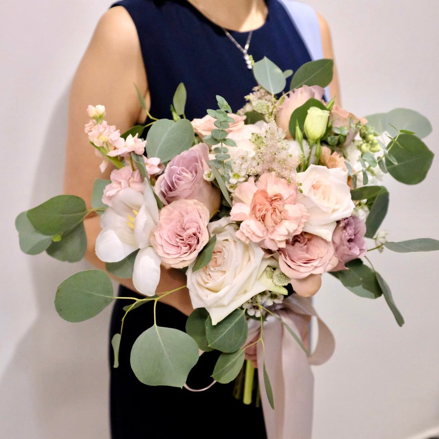 Peach Latte Rose Bloom Mix Bridal Bouquet